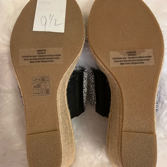 KARL LAGERFELD Celie Black Espadrilles wedge slide sandal size 9.5 LNWOT - Picture 5 of 10